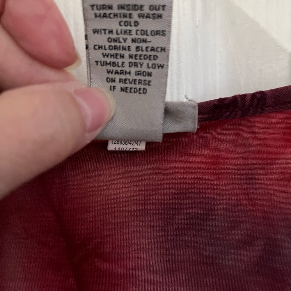 Catherines plus Cranberry red, Variegated, velvet Tunic - Picture 4 of 5